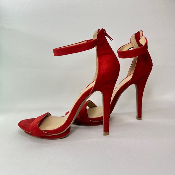 Red Suede Heels - Picture 4 of 8